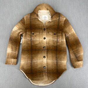 Wilfred Brown Plaid Button-Down Shirt Jacket